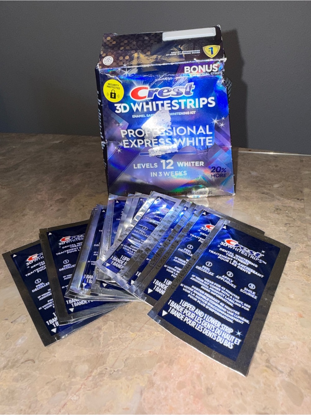 Crest 3D Whites Dental White Strips - 22 pack